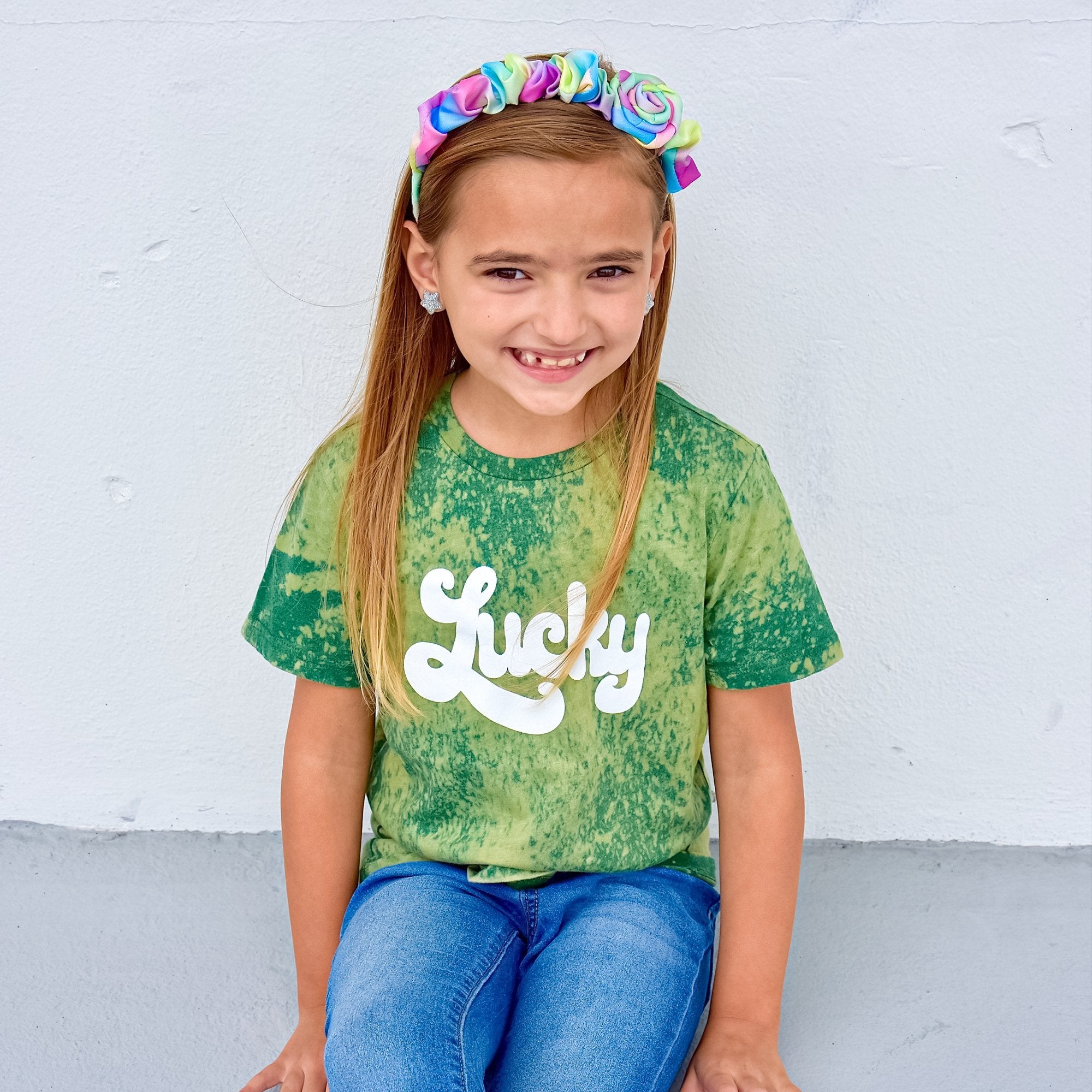 Satin Tie Dye Ruched Rosette Headbands - 2 Pack - FROG SAC