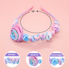 Satin Tie Dye Ruched Rosette Headbands - 2 Pack - FROG SAC