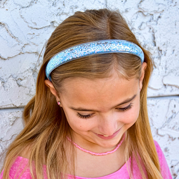 FROG SAC Glitter Headbands for Girls, Pink Headband for Little Girl Hair  Accessories, Sparkly Wide Hair Bands for Kids, Cute Fashion Alice Head Band