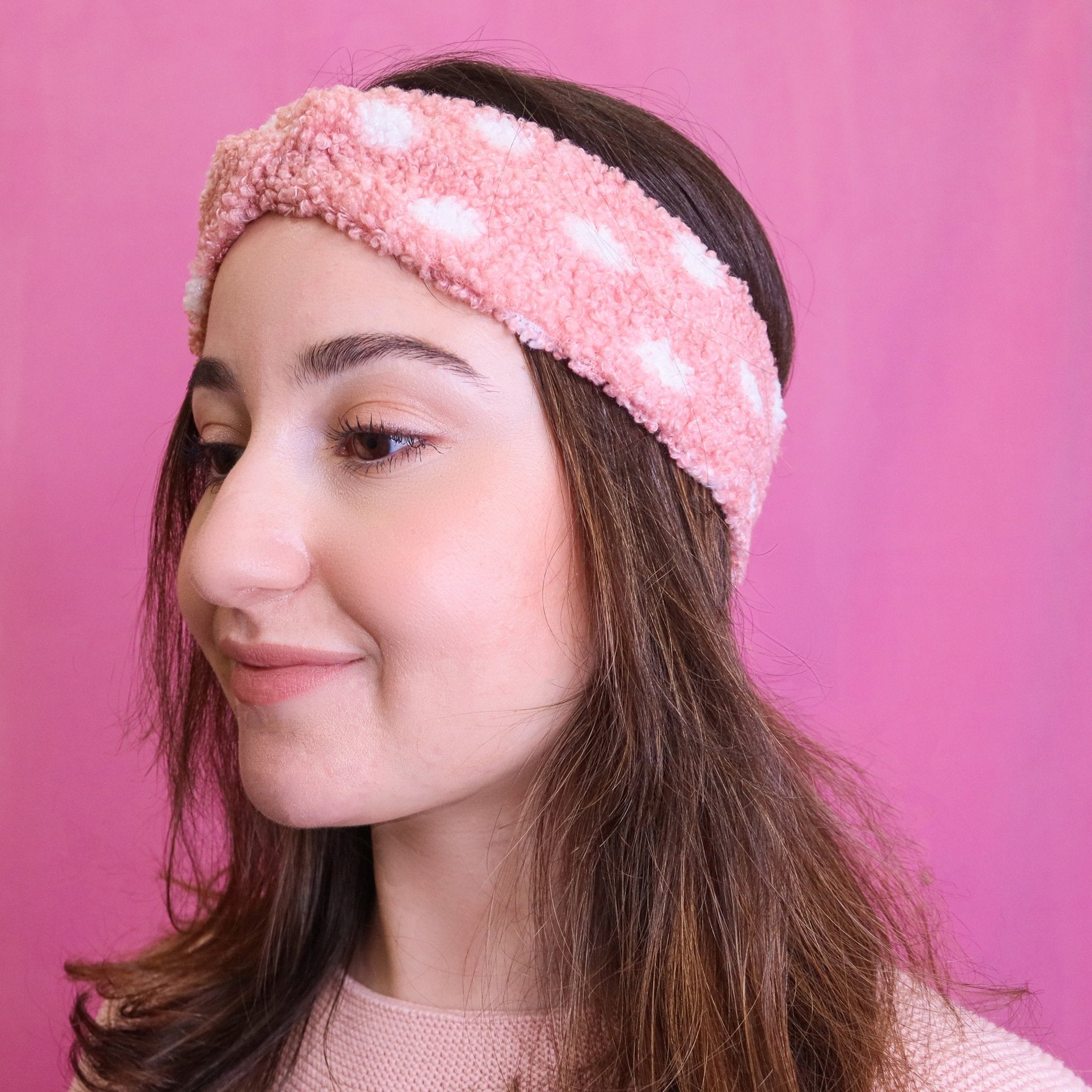 Sherpa Polka Dot Winter Headband - FROG SAC