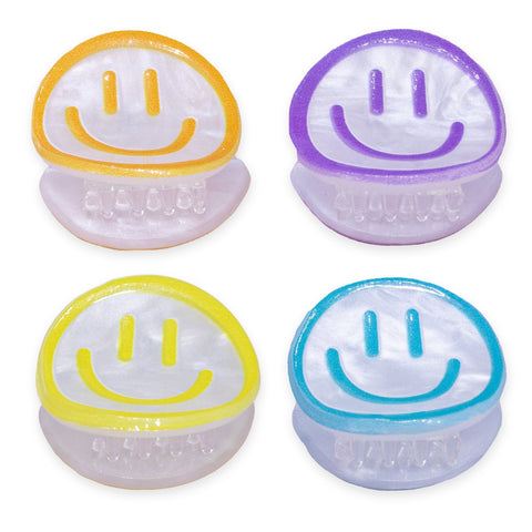 Small Emoji Smiley Face Hair Claws - 4 Pack - FROG SAC