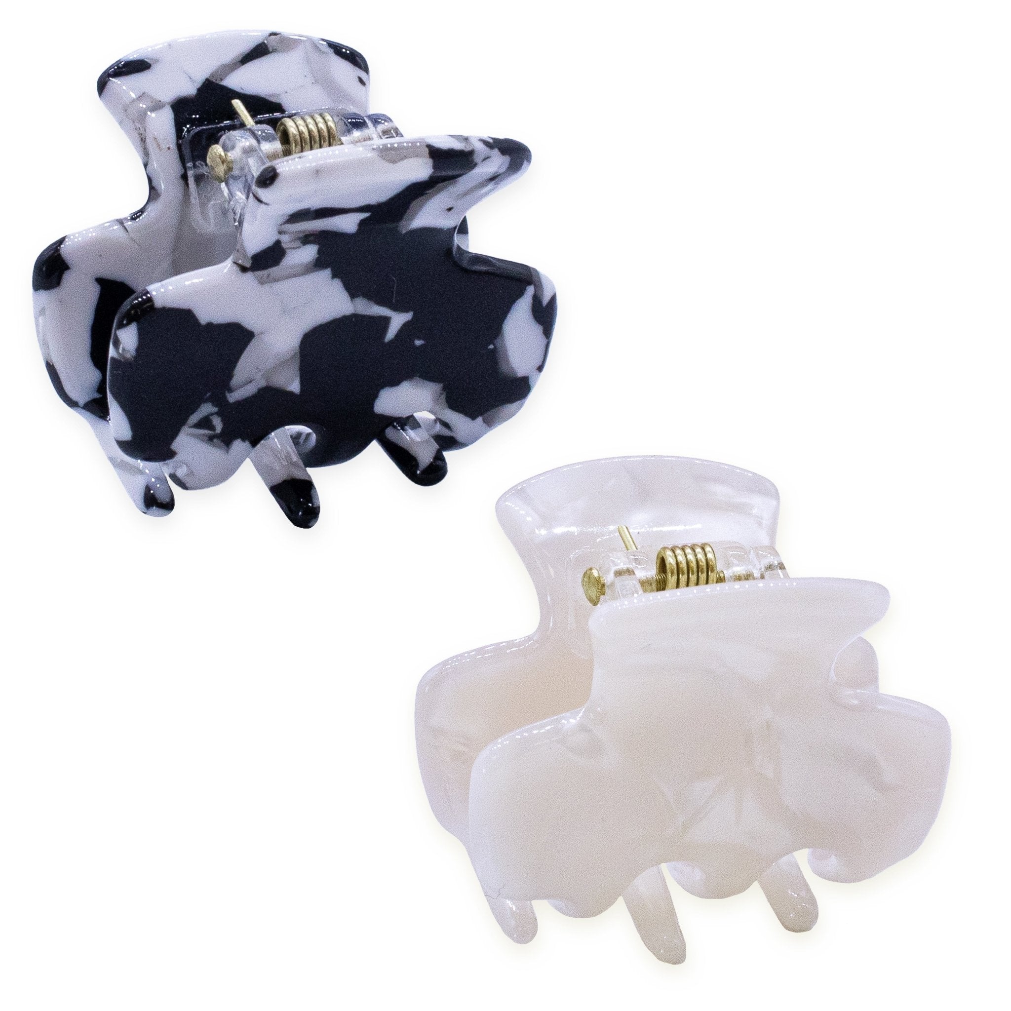 Small Square Marble Hair Claws - 2 Pack - FROG SAC