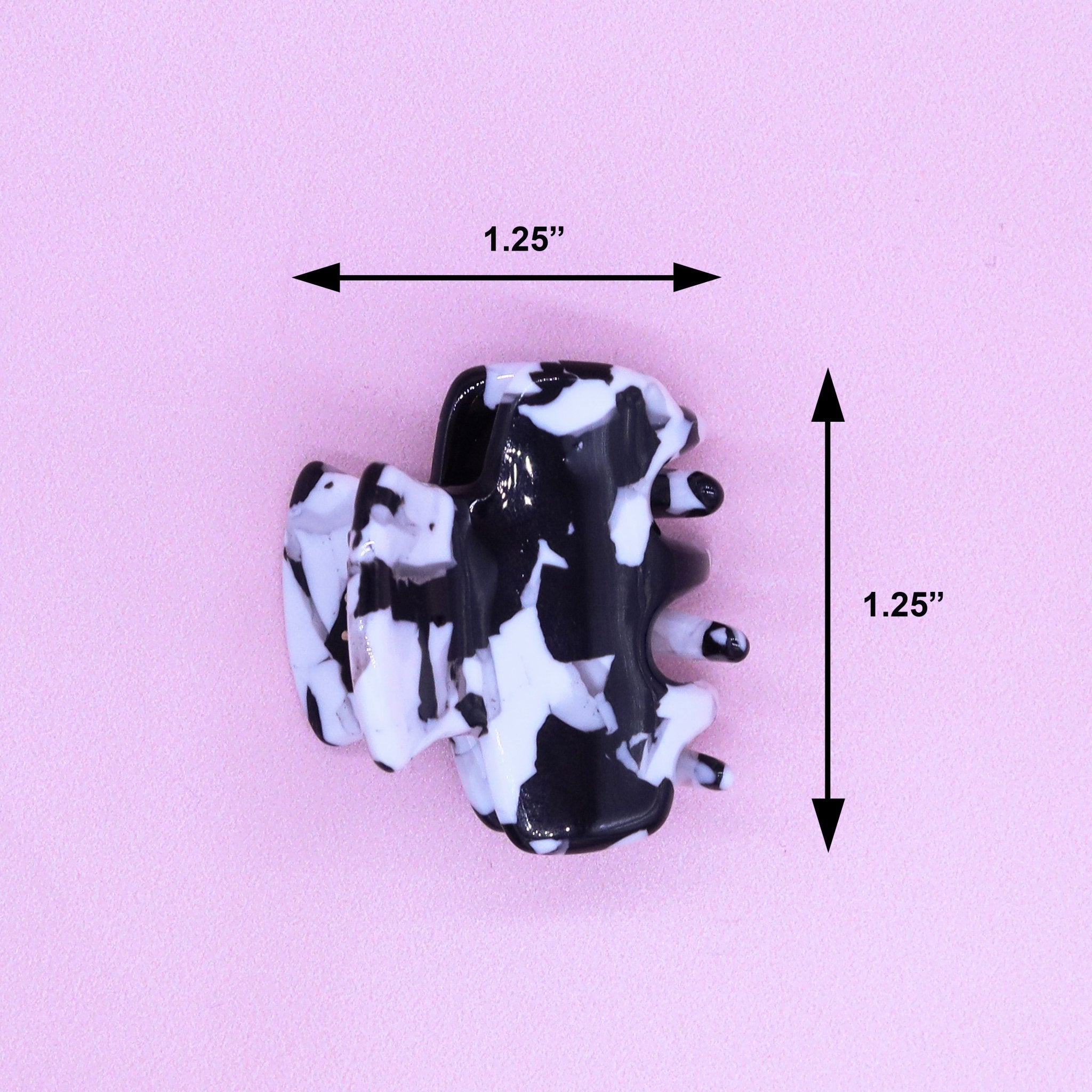 Small Square Tortoise Shell Hair Claw Clips - 2 Pack - FROG SAC