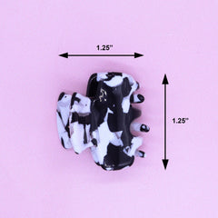 Small Square Tortoise Shell Hair Claw Clips - 2 Pack - FROG SAC
