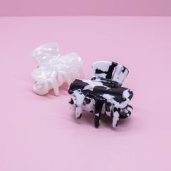 Small Square Tortoise Shell Hair Claw Clips - 2 Pack - FROG SAC