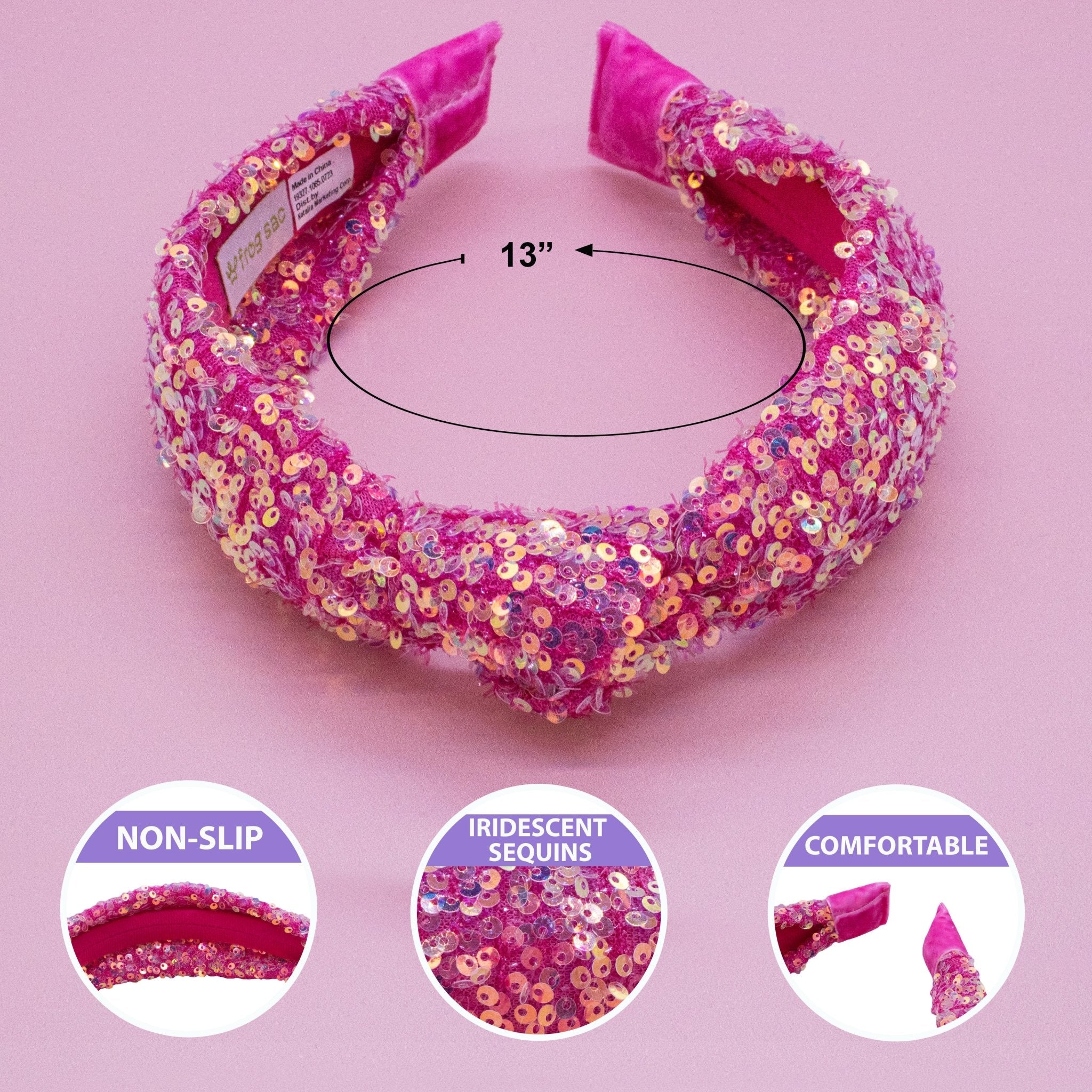 Sparkly Sequin Knot Headband For A Cause (Charity) - FROG SAC