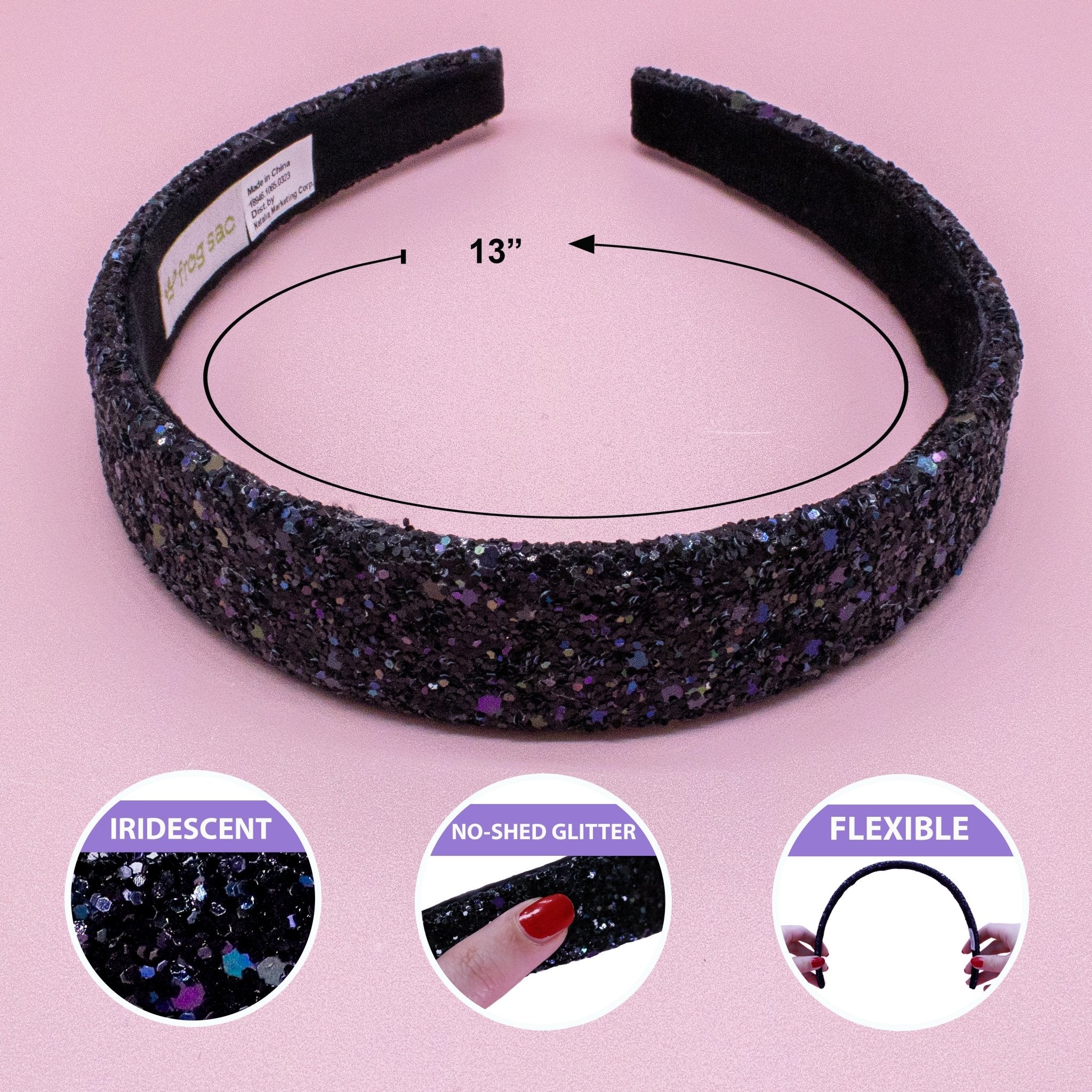 Tapered Chunky Glitter Headband - FROG SAC