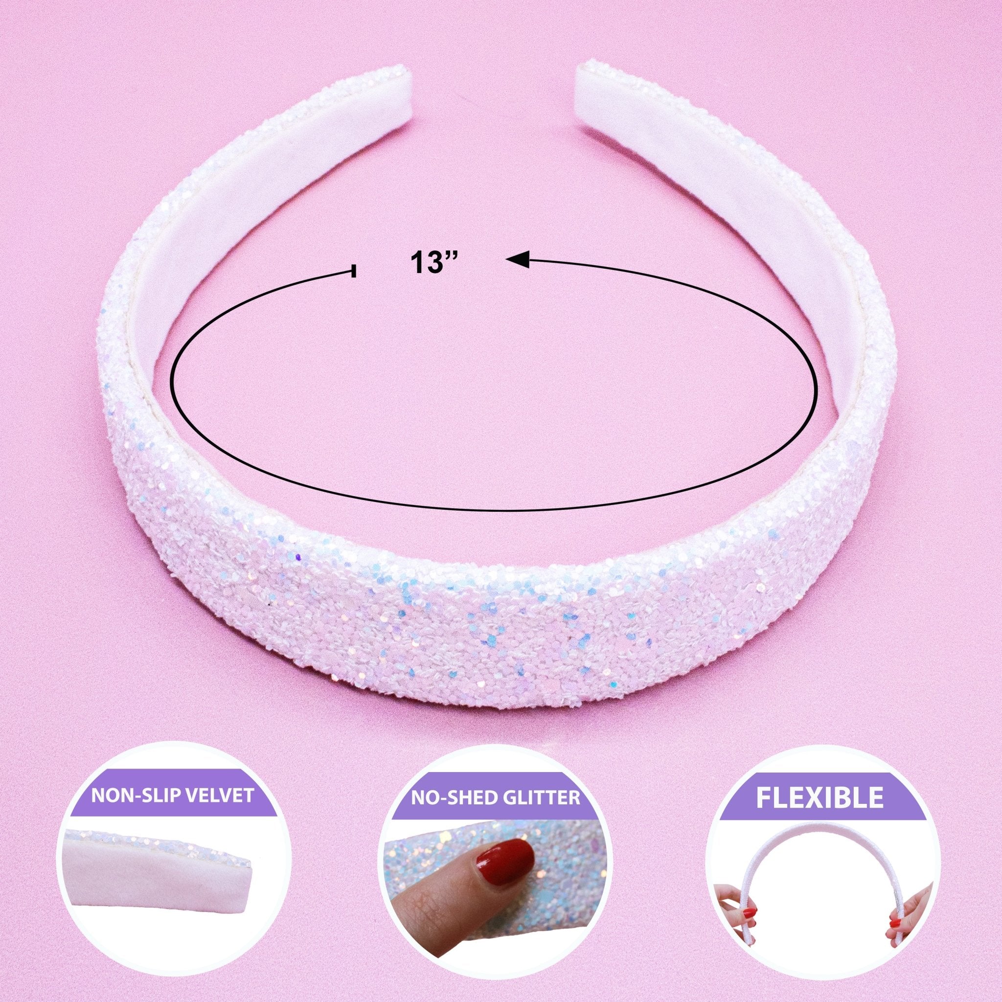 Tapered Chunky Glitter Headband - FROG SAC