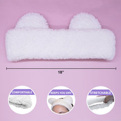 Teddy Bear Ear Spa Headband and Scrunchie Wristbands - FROG SAC