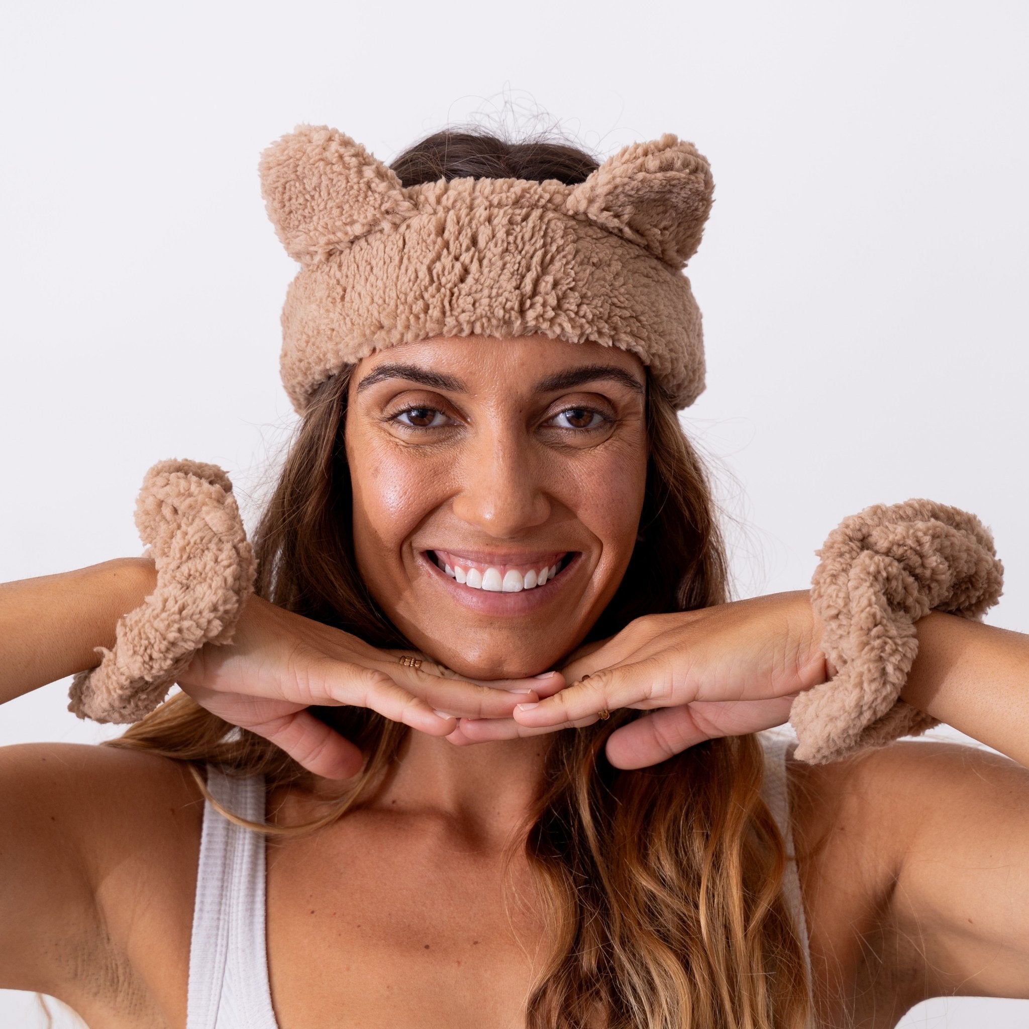 Teddy Bear Spa Headwrap and Scrunchies Set - FROG SAC