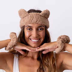 Teddy Bear Spa Headwrap and Scrunchies Set - FROG SAC