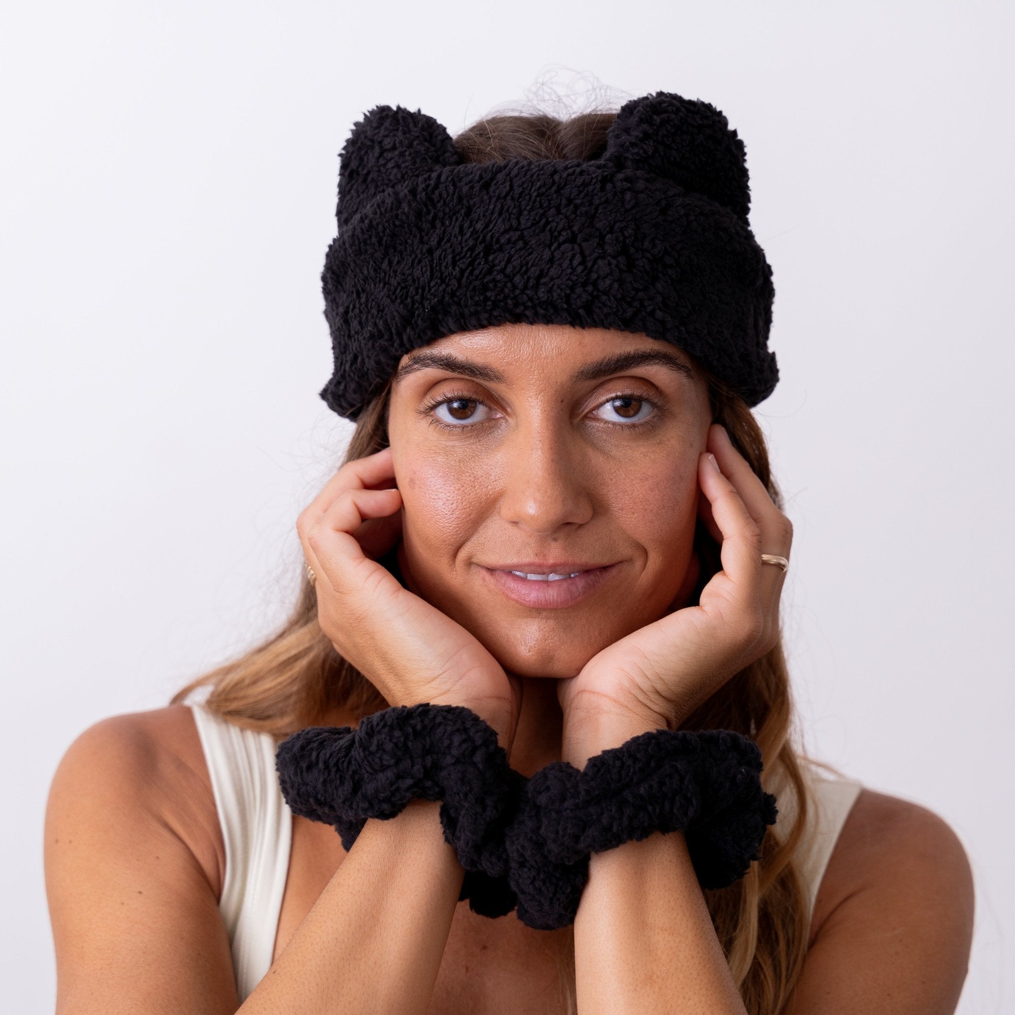 Teddy Bear Spa Headwrap and Scrunchies Set - FROG SAC