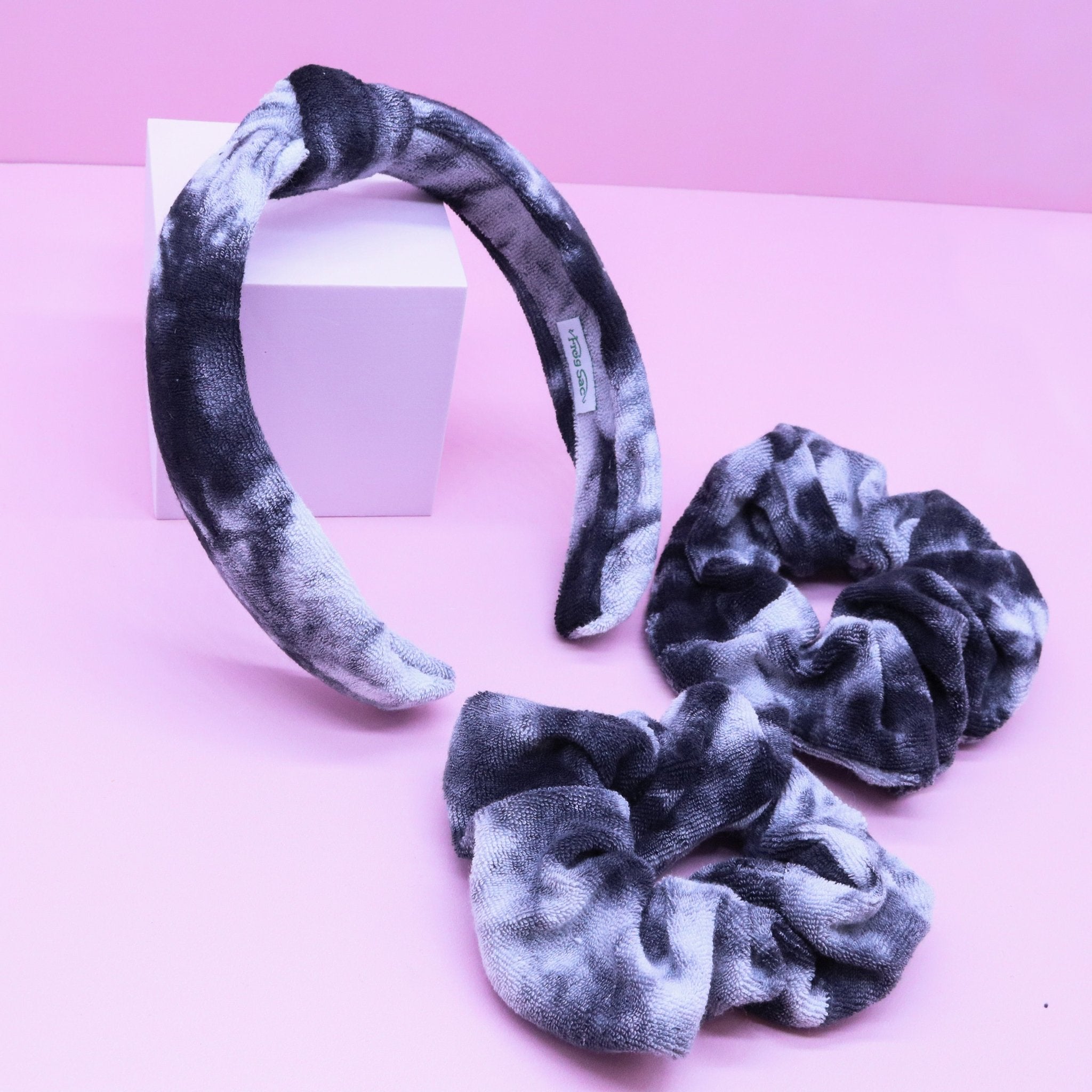 Terrycloth Knot Spa Headband and Scrunchie Wristbands - FROG SAC