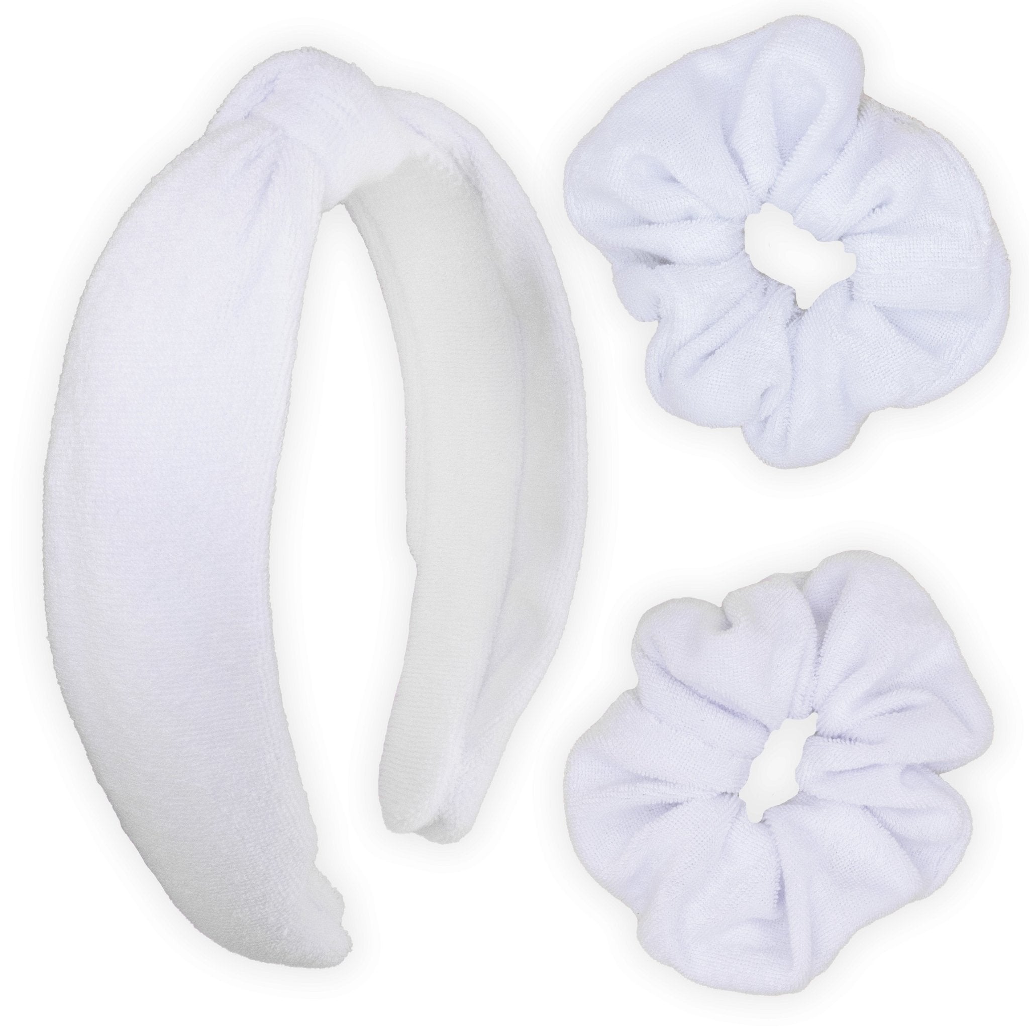 Terrycloth Knot Spa Headband and Scrunchie Wristbands - FROG SAC