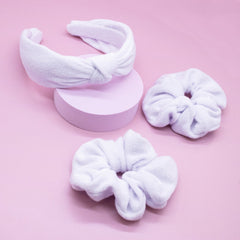 Terrycloth Knot Spa Headband and Scrunchie Wristbands - FROG SAC