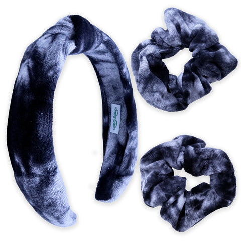 Terrycloth Knot Spa Headband and Scrunchie Wristbands - FROG SAC