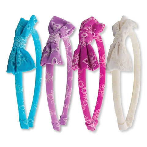 Thin Eyelet Bow Headbands - 4 Pack - FROG SAC