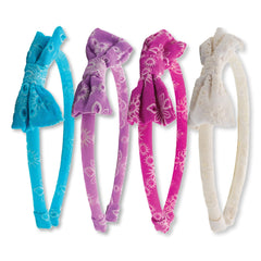 Thin Eyelet Bow Headbands - 4 Pack - FROG SAC