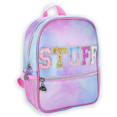 Tie Dye Backpack with Glitter Varsity Patch Letters - Mini - FROG SAC