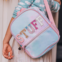 Tie Dye Backpack with Glitter Varsity Patch Letters - Mini - FROG SAC
