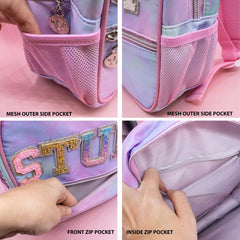 Tie Dye Backpack with Glitter Varsity Patch Letters - Mini - FROG SAC