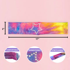 Tie Dye Rhinestone Headbands - 2 Pack - FROG SAC