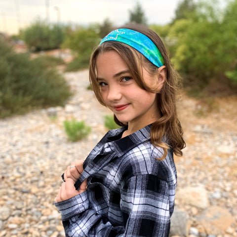 Tie Dye Rhinestone Headbands - 2 Pack - FROG SAC