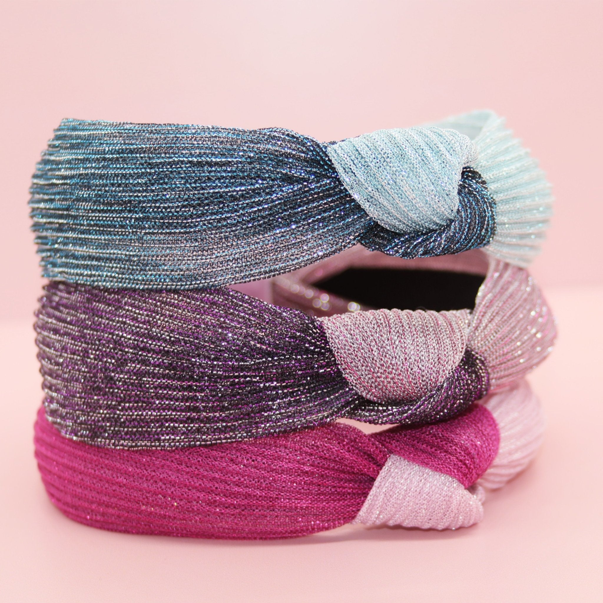 Two Tone Pleated Knot Headbands - 3 Pack - FROG SAC