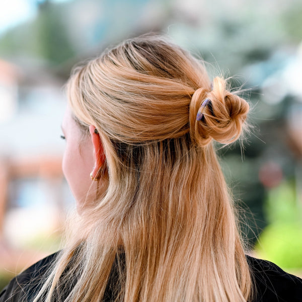 French Twist Bun Hair U Pin Tortoise Shell Celluloid with Crystal Embellishment Amazon.com : 2 Pack Benefree French Style Cellulose Acetate  main image 4