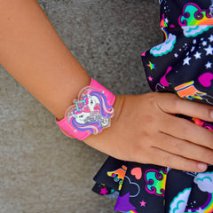 Unicorn Slap Bracelet with Glitter Shaker Charm - FROG SAC