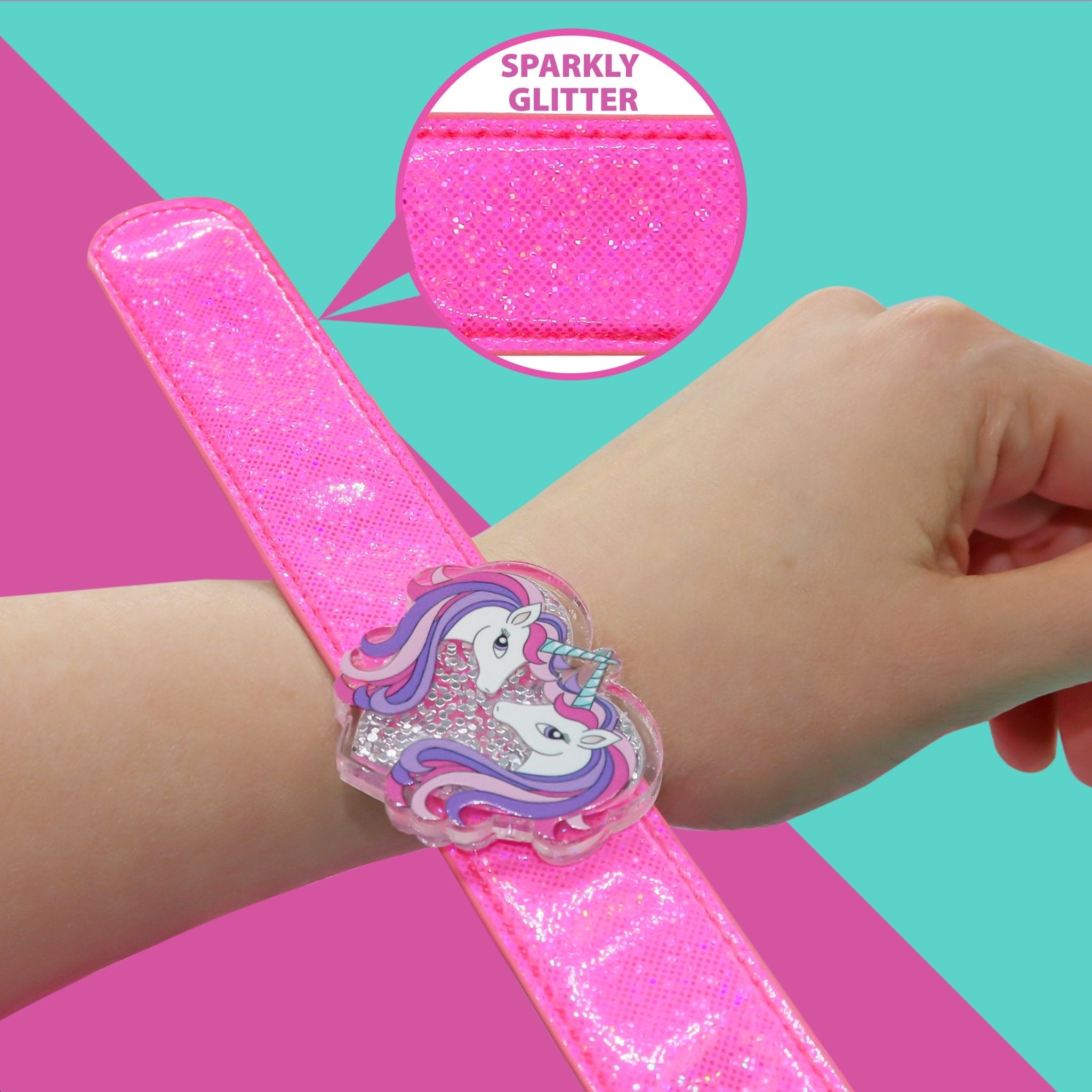 Unicorn Slap Bracelet with Glitter Shaker Charm - FROG SAC