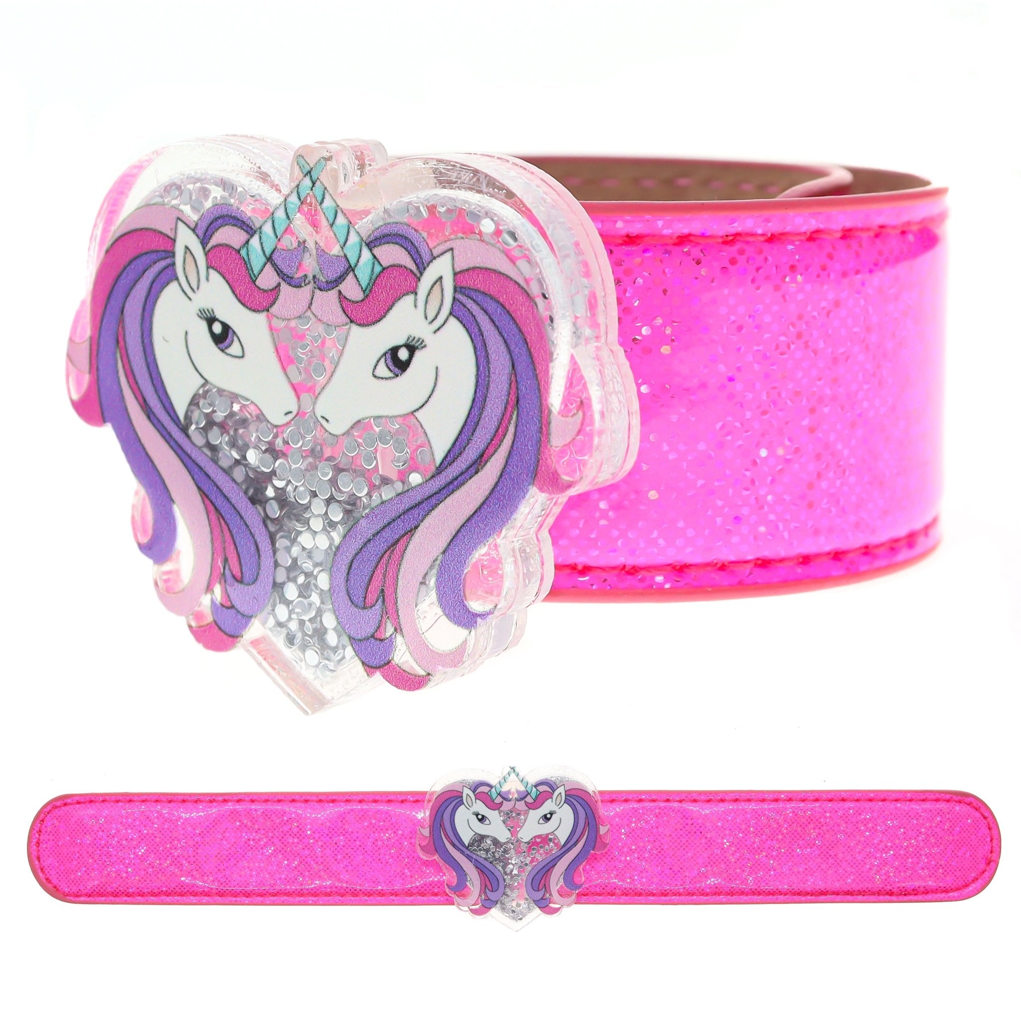 Unicorn Slap Bracelet with Glitter Shaker Charm - FROG SAC