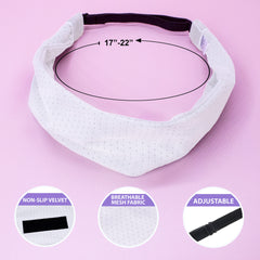 Adjustable No Slip Mesh Sport Headbands - 3 Pack