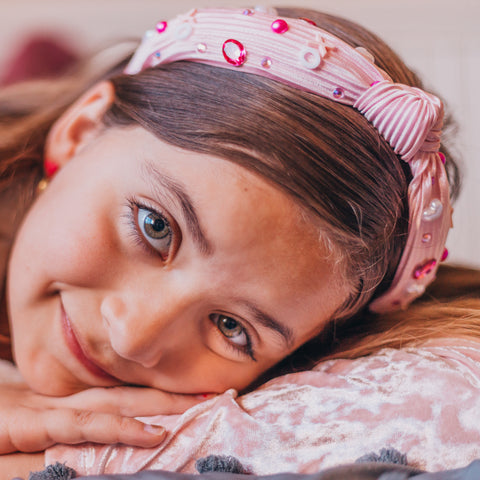 Pleated Satin Knot Headband - Valentine's Day