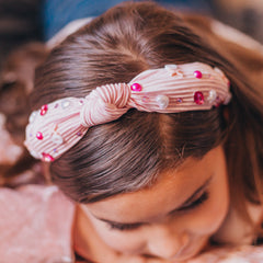 Pleated Satin Knot Headband - Valentine's Day