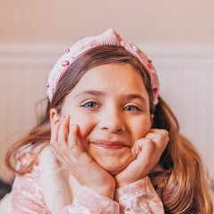 Pleated Satin Knot Headband - Valentine's Day