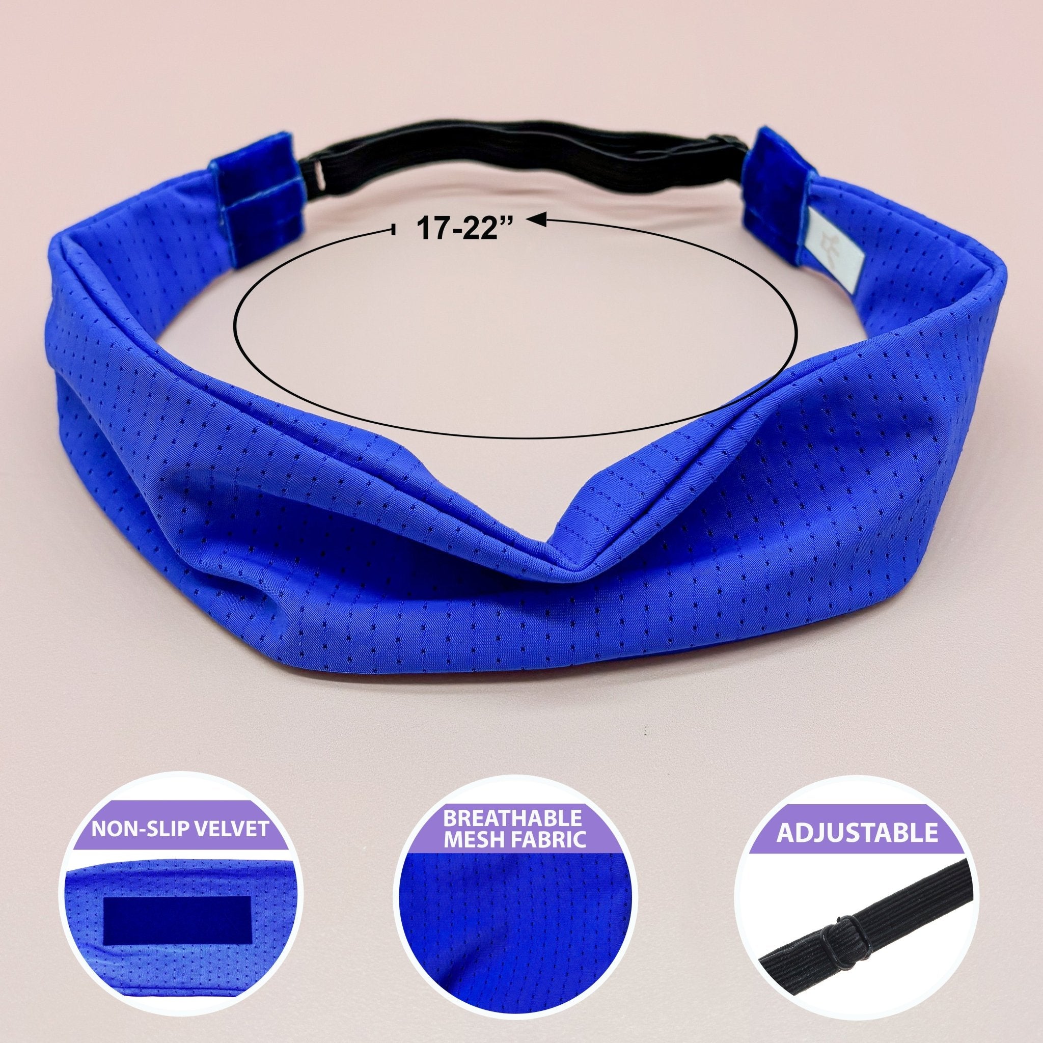 Adjustable No Slip Mesh Sport Headbands - 3 Pack - FROG SAC