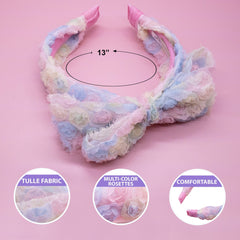 Big Bow Headband - Double Layer Rainbow Mini Rosette - FROG SAC