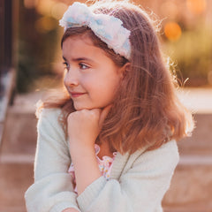 Big Bow Headband - Double Layer Rainbow Mini Rosette - FROG SAC