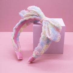 Big Bow Headband - Double Layer Rainbow Mini Rosette - FROG SAC