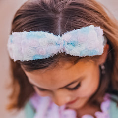 Big Bow Headband - Double Layer Rainbow Mini Rosette - FROG SAC