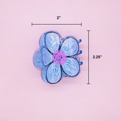 Bksmartz Designs x Frog Sac Blue Flower Hair Claw Clip - FROG SAC