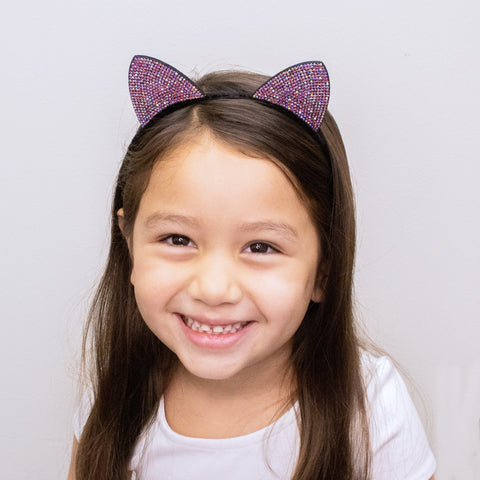 Cat Ear Headband - Dual Sided Rhinestone - FROG SAC