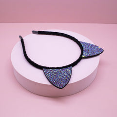 Cat Ear Headband - Dual Sided Rhinestone - FROG SAC