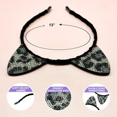 Cat Ears Headband - Dual Sided Rhinestone - FROG SAC