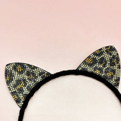 Cat Ears Headband - Dual Sided Rhinestone - FROG SAC