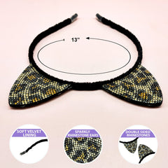 Cat Ears Headband - Dual Sided Rhinestone - FROG SAC