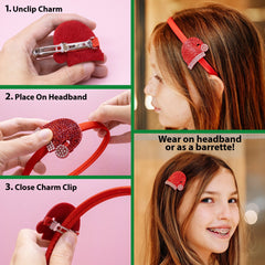 Christmas Charm Headband and Hair Clips - Interchangeable Hairband - FROG SAC