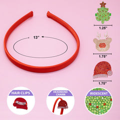 Christmas Charm Headband and Hair Clips - Interchangeable Hairband - FROG SAC