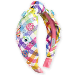 Easter Charm Knot Headband - Plaid - FROG SAC